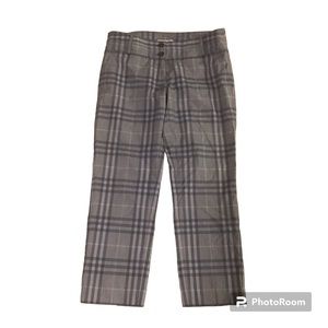 Burberry Brit Gray Plaid Trouser Pants Size 6 US